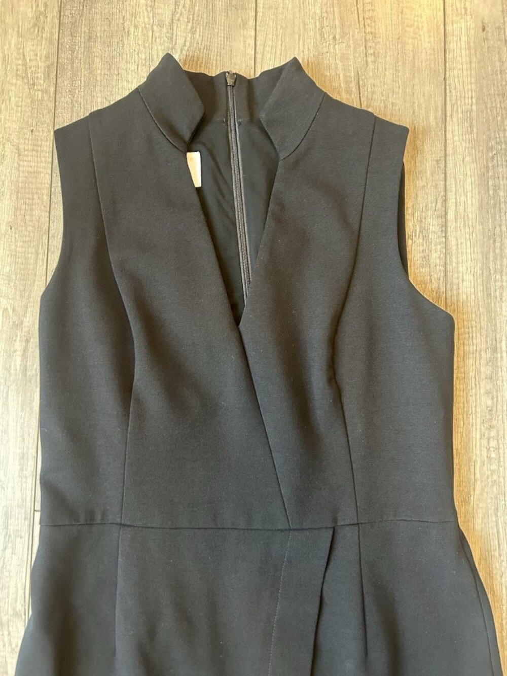 Akris Womens Black Sleeveless V Neck Sheath Dress Size 8 Graduation Cocktail - Picture 3 of 16